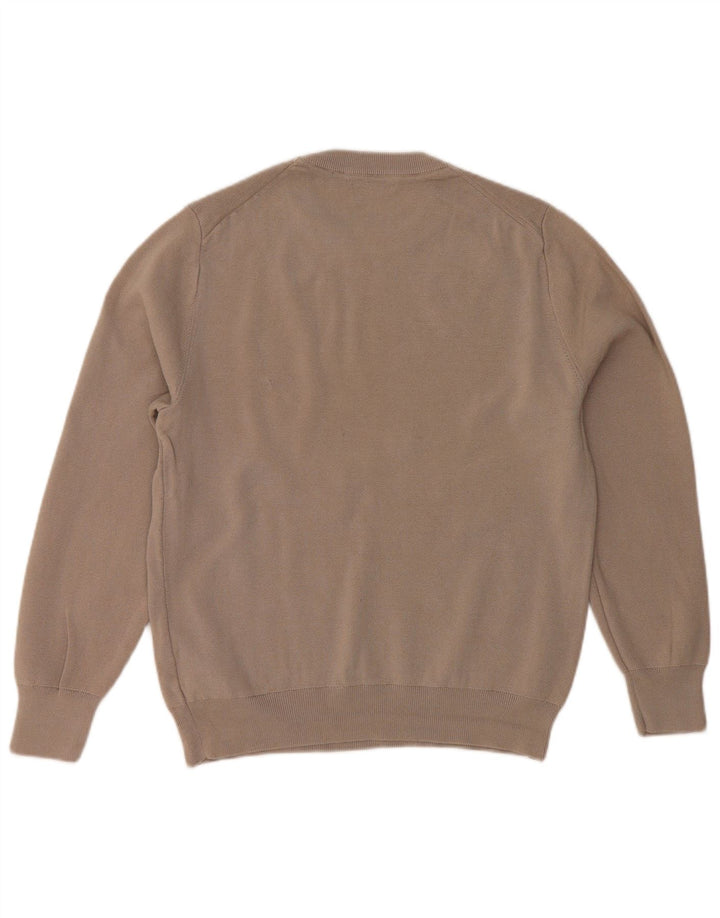 Женский джемпер с круглым вырезом ZARA UK 14, хлопковый средний серый цвет