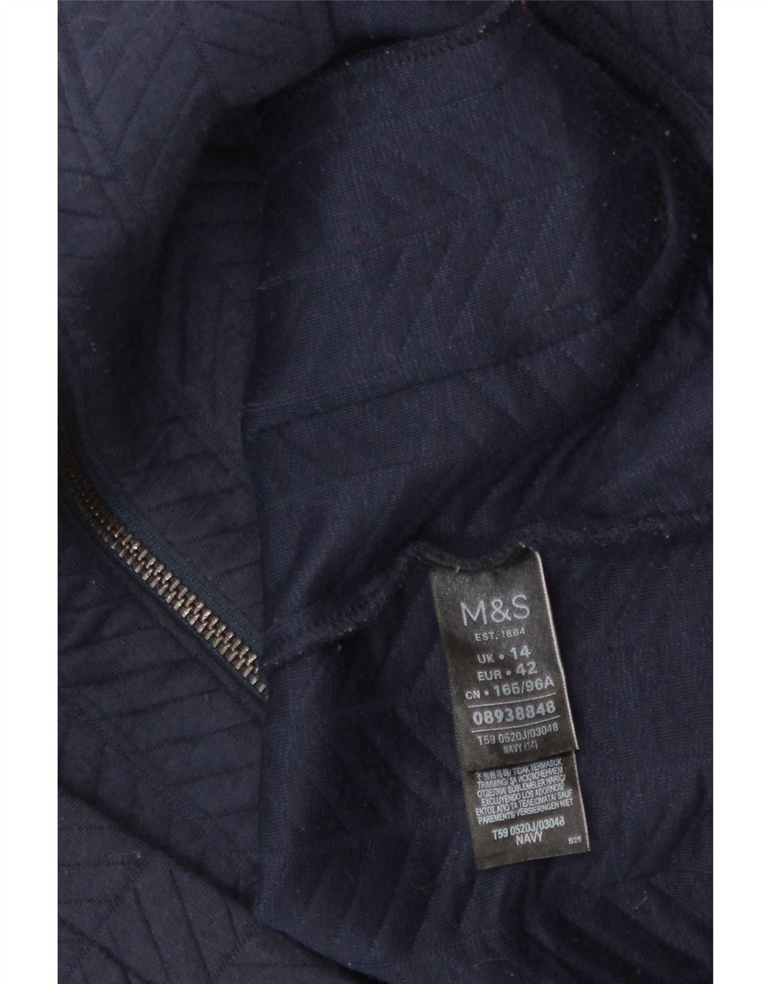 Женский пиджак Marks & Spencer UK 14, средний темно-синий, полиэстер