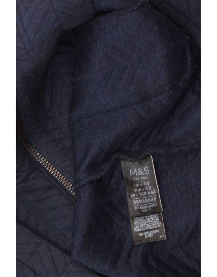 Женский пиджак Marks & Spencer UK 14, средний темно-синий, полиэстер