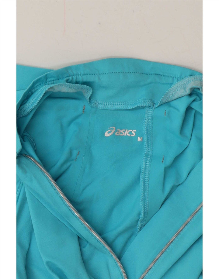 Женский спортивный костюм Asics с воротником на молнии, Великобритания 12, средний синий с геометрическим рисунком
