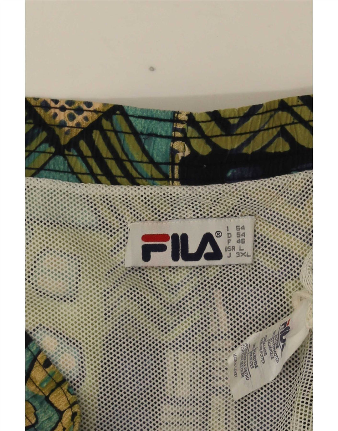 Мужские шорты для плавания Fila, большие разноцветные хлопковые с геометрическим рисунком