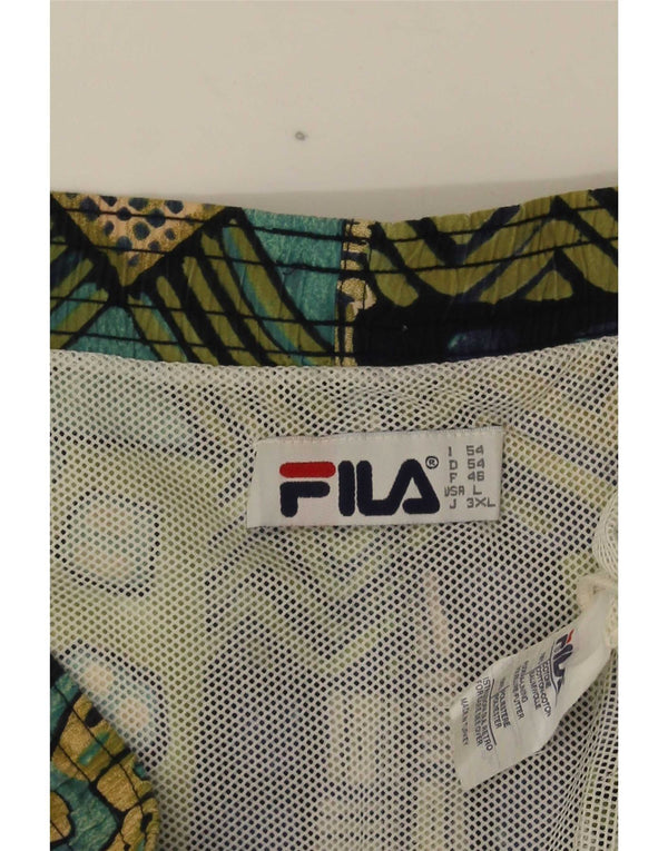 Мужские шорты для плавания Fila, большие разноцветные хлопковые с геометрическим рисунком