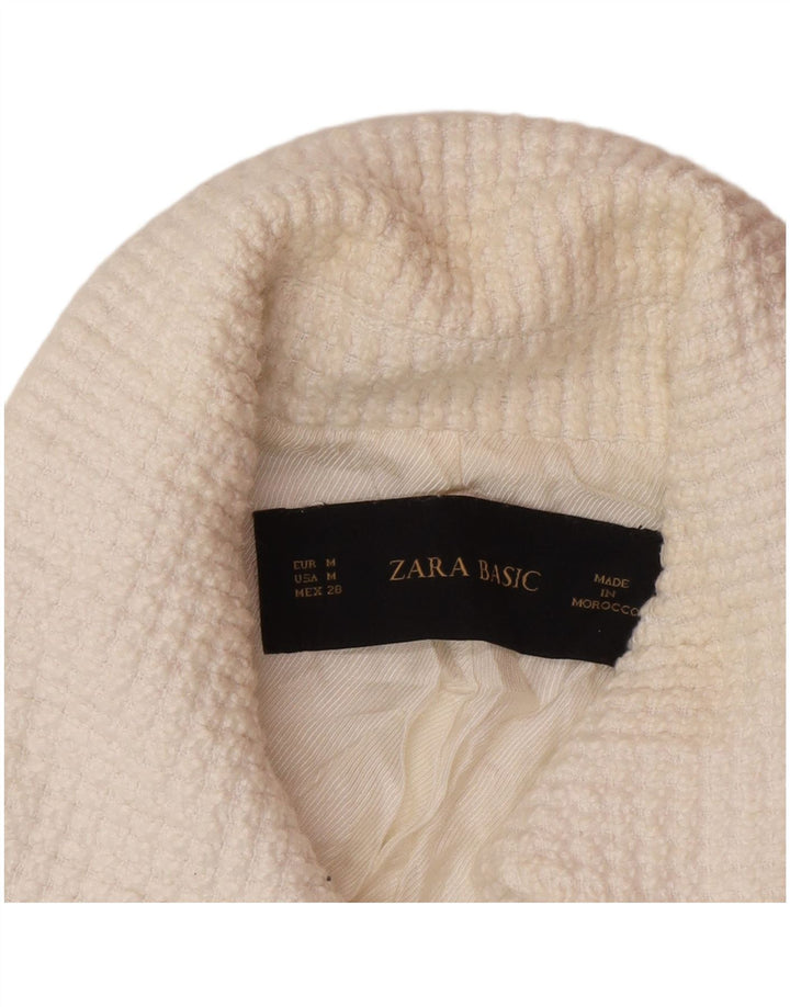Женский пиджак на 1 пуговице Zara UK 12, средний белый