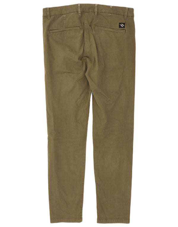 Мужские узкие брюки-чиносы Zara EU 42, большие W32 L30, хлопок цвета хаки