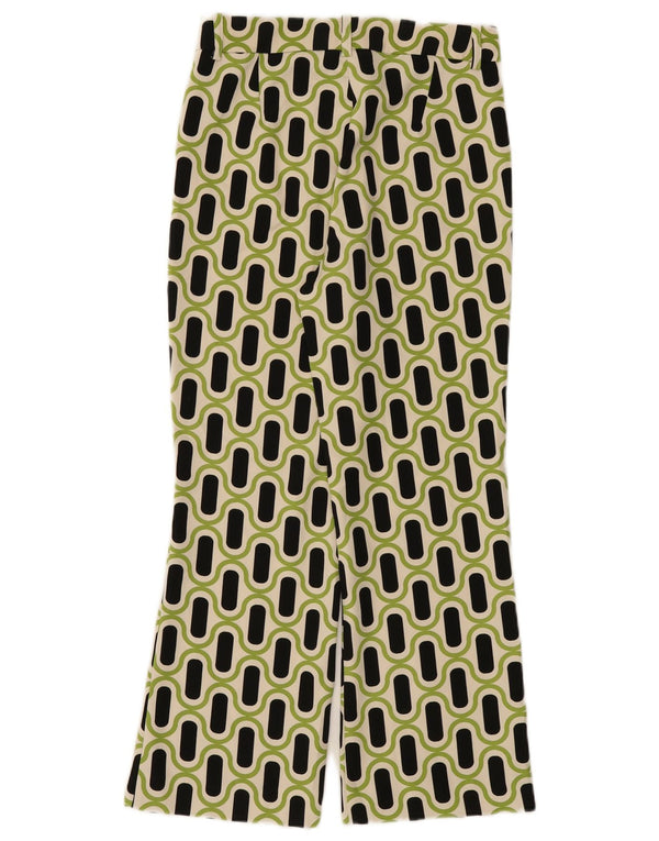 Zara Женские повседневные брюки Bootcut Medium W28 L26 Зеленые с геометрическим рисунком