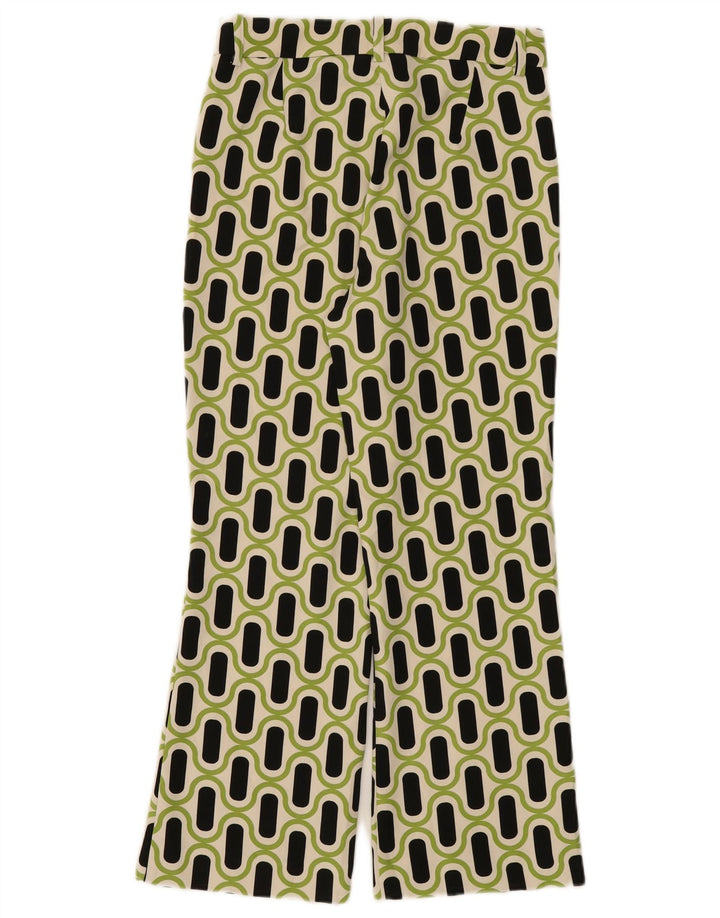 Zara Женские повседневные брюки Bootcut Medium W28 L26 Зеленые с геометрическим рисунком