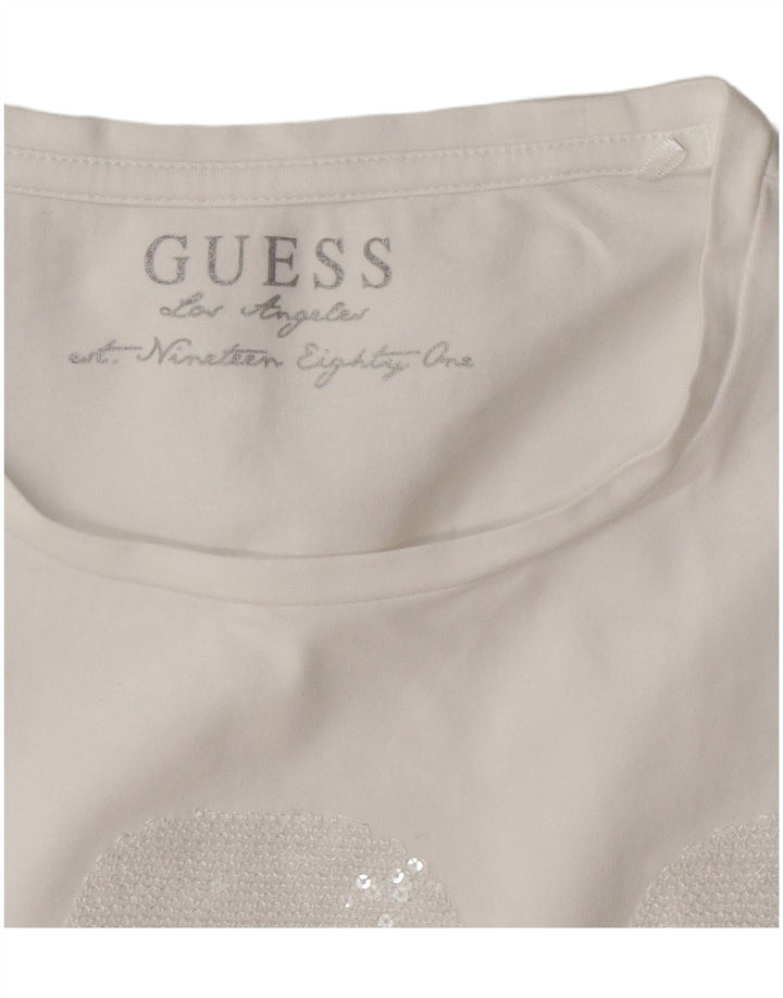Женская футболка Guess Regular с рисунком Top UK 14, средний белый