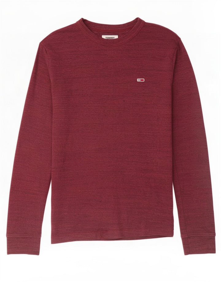 Мужской топ Tommy Hilfiger с длинным рукавом, средний бордовый, крапчатый хлопок