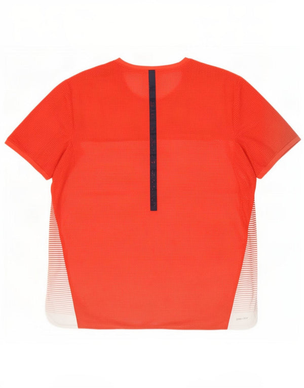 Мужская футболка Nike Dri Fit Top XL, красный полиэстер в тонкую полоску