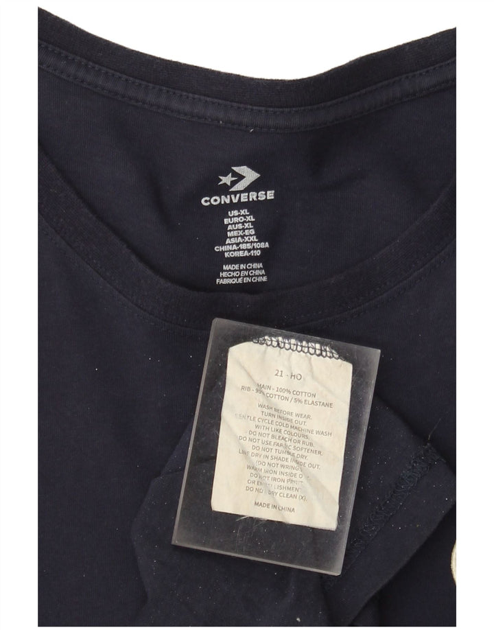 Мужская футболка CONVERSE XL, темно-синяя, хлопок