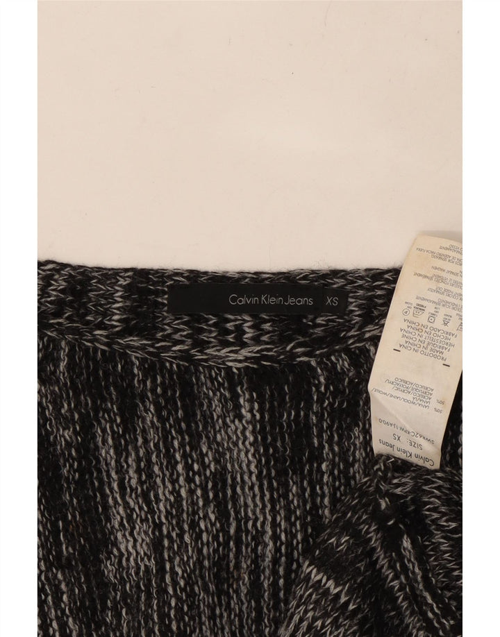 Женский джемпер с вырезом «лодочкой» CALVIN KLEIN JEANS UK 6 XS, серый в крапинку