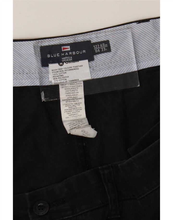 Мужские прямые брюки чинос Marks & Spencer Blue Harbour W48 L33 Темно-синие