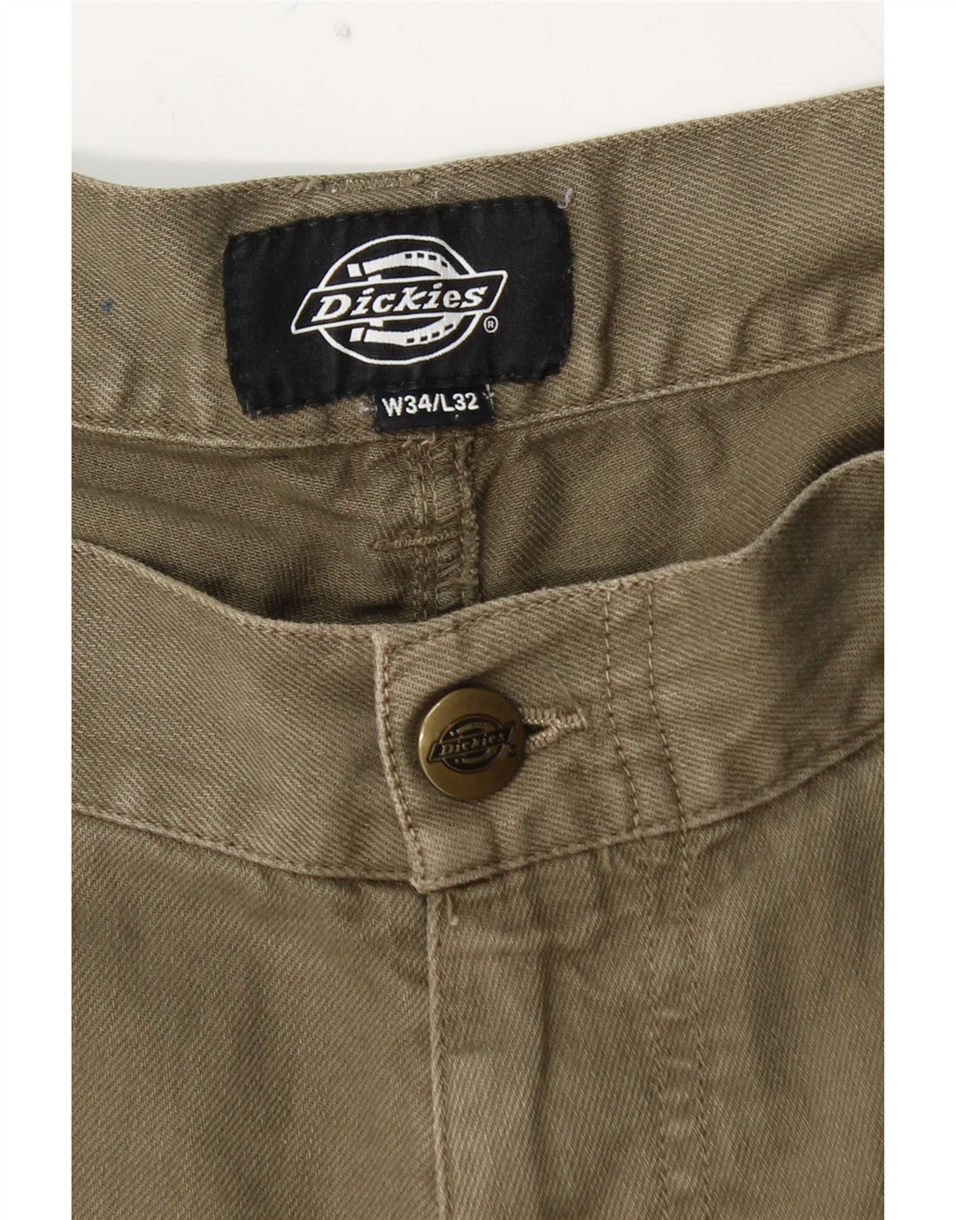 DICKIES Мужские прямые брюки-карго W34 L32 цвета хаки, хлопок