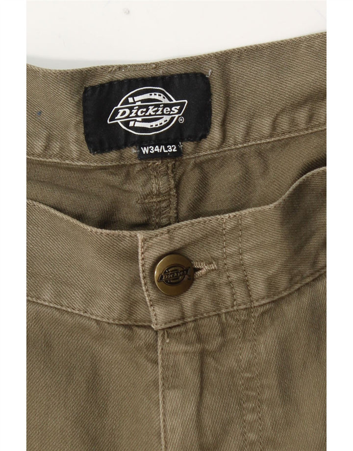 DICKIES Мужские прямые брюки-карго W34 L32 цвета хаки, хлопок