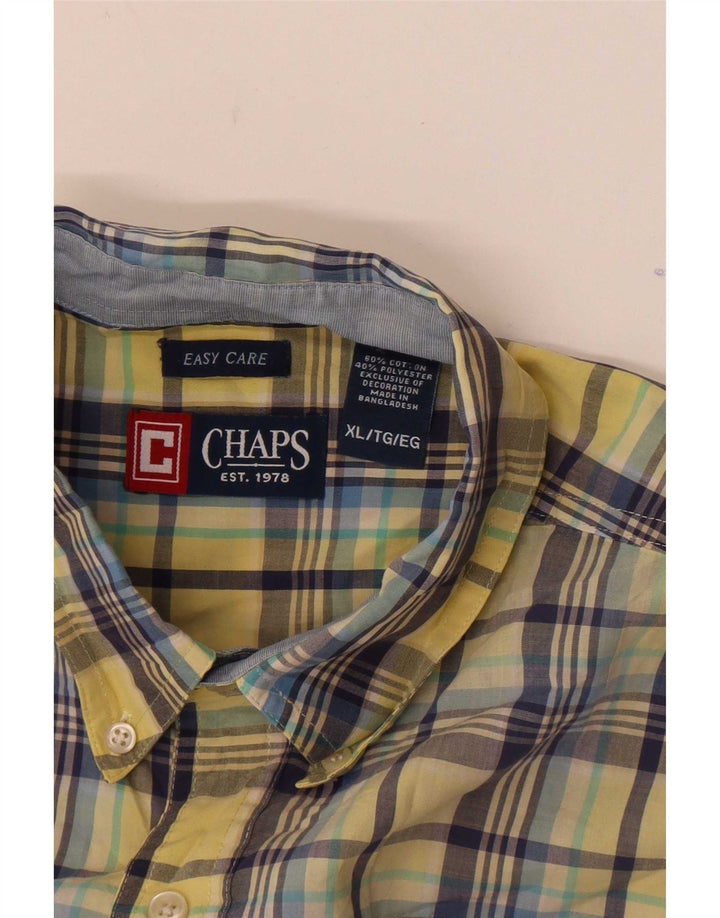 Мужская рубашка Chaps с коротким рукавом XL, желтая клетка, хлопок