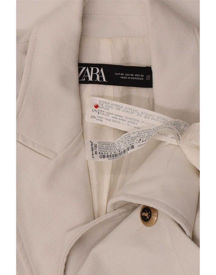 Женский двубортный пиджак Zara UK 6 XS, белый полиэстер