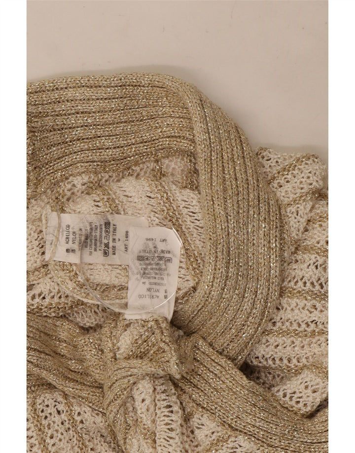 Винтажный женский комплект из 2 юбок UK 8 Small W26 Бежевый акрил в полоску