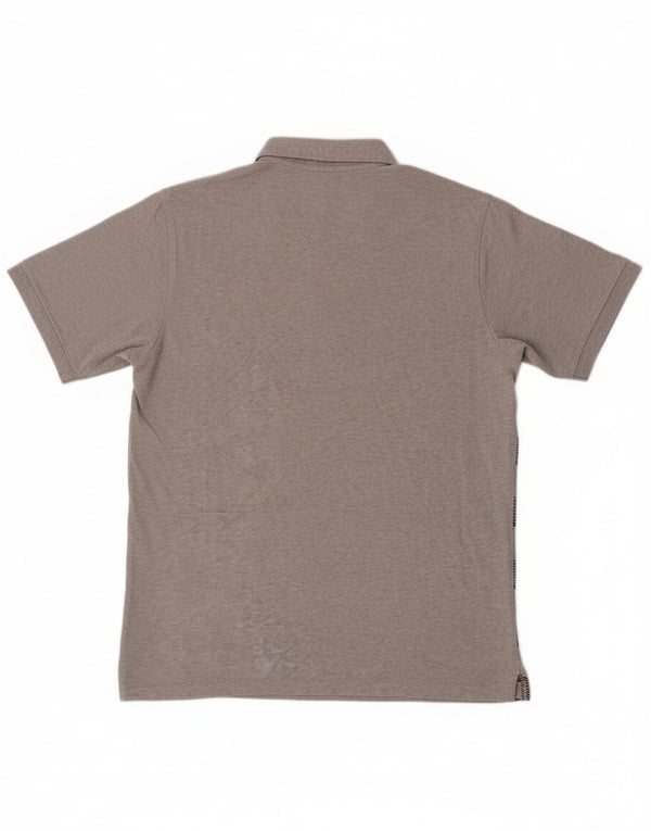 Мужская рубашка-поло Reebok, хлопковая серая полоска среднего размера