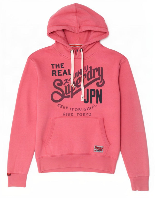 Женский джемпер с капюшоном Superdry UK 20 2XL, розовый хлопок