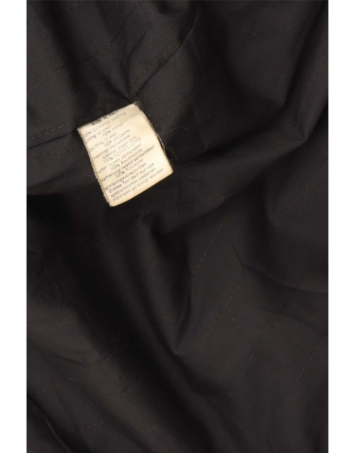 Женская кожаная куртка Gianni Versace UK 18 XL черная кожа