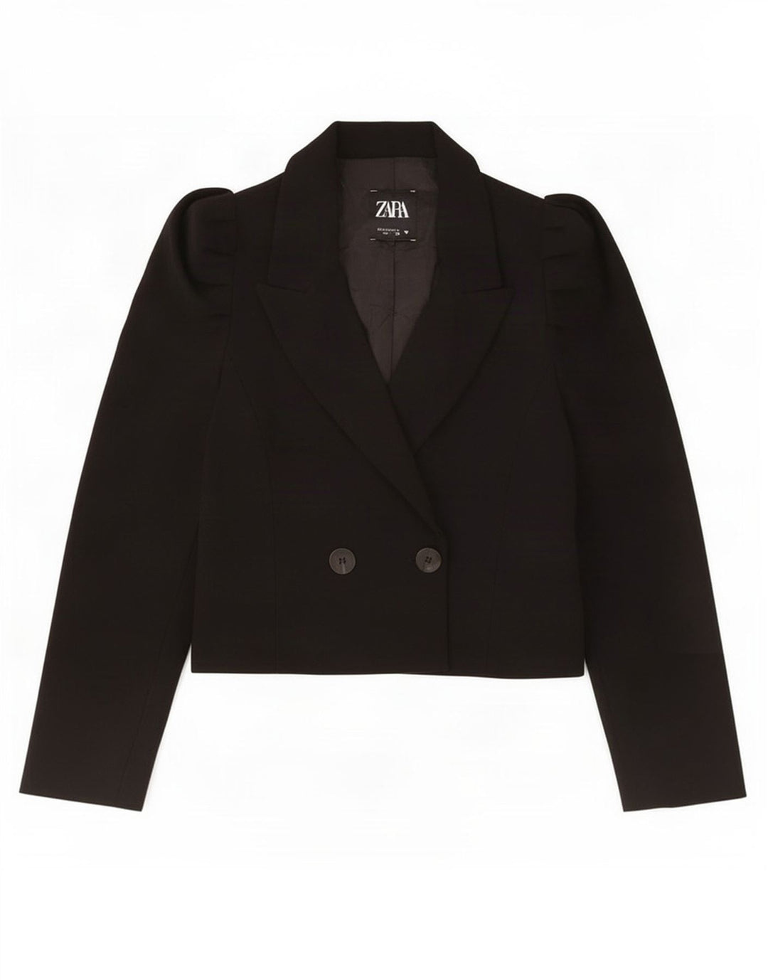 Женское двубортное болеро Zara UK 10, маленький черный полиэстер