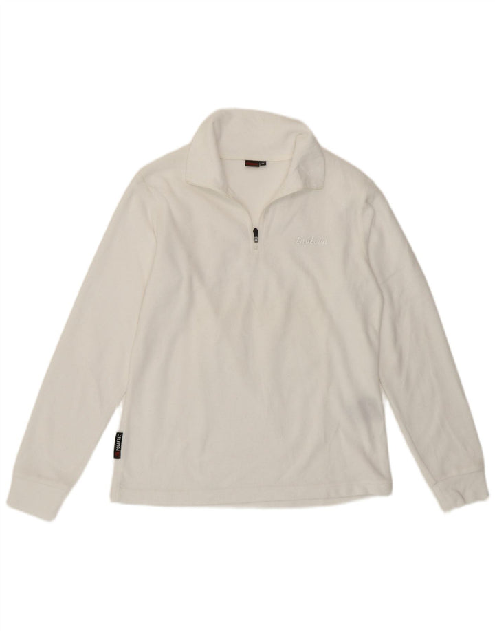 Женский флисовый джемпер Invicta с воротником на молнии UK 14, средний белый полиэстер