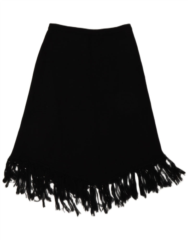 Женская асимметричная трикотажная юбка-трапеция Max & Co., большая W34, черная шерсть из натуральной шерсти
