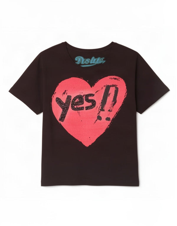 Женская футболка с рисунком Desigual Top UK 14, средний черный