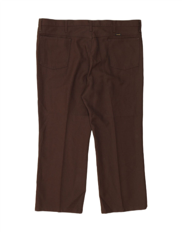 WRANGLER Mens Straight Casual Trousers W44 L26 Brown Polyester Vintage Wrangler and Second-Hand Wrangler from Messina Hembry 