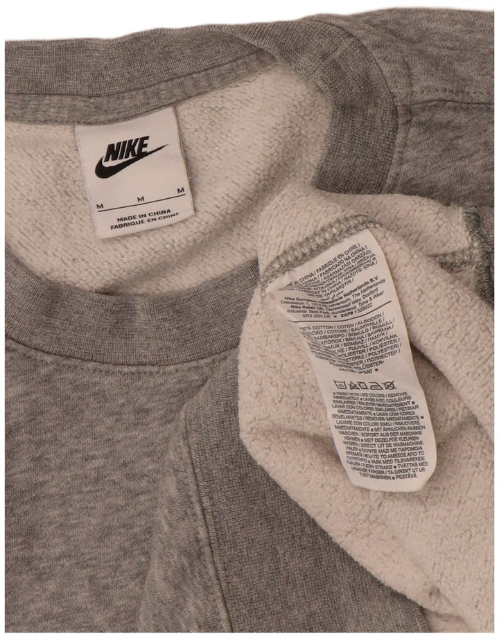 Женский джемпер оверсайз-толстовка Nike UK 14, хлопковый средний серый цвет в крапинку