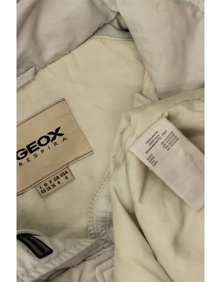 Geox Женская утепленная куртка оверсайз с капюшоном UK 6 XS Белый полиэстер