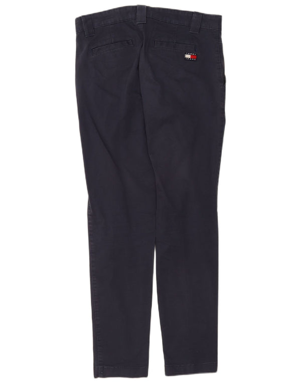 Tommy Hilfiger Мужские узкие брюки-чиносы W30 L32 Темно-синие хлопковые