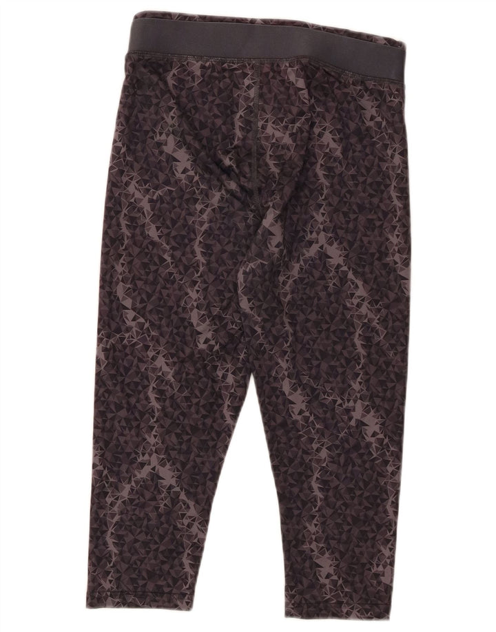 Женские леггинсы-капри PUMA UK 10, маленькие серые, полиэстер с геометрическим рисунком