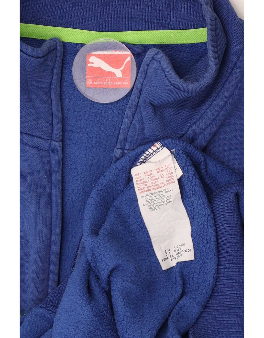 Мужской спортивный костюм Puma с рисунком, верхняя куртка 2XL, синий хлопок