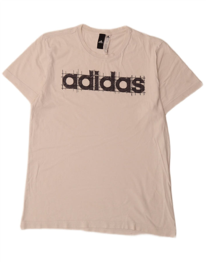 Adidas Мужская футболка с рисунком Топ среднего размера, белый хлопок