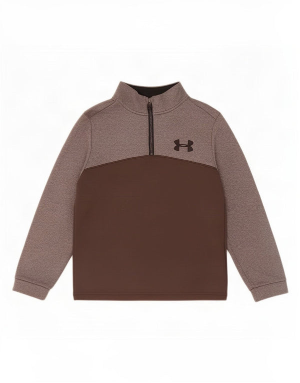 Толстовка с рисунком Cold Gear для мальчиков Under Armour, джемпер, маленький серый цвет, 7–8 лет