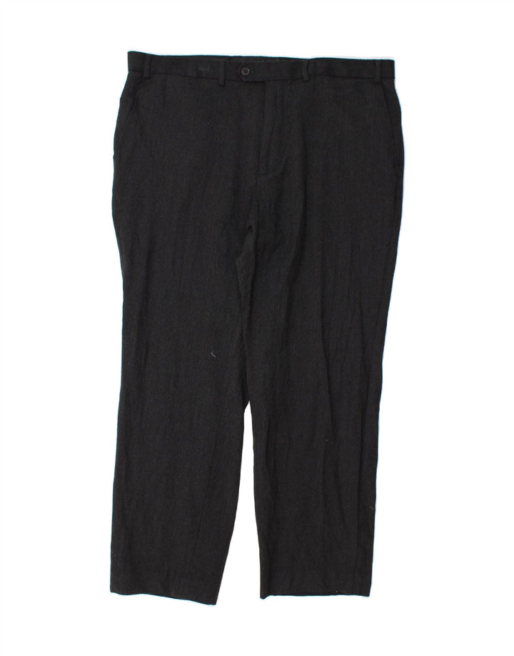 MARKS & SPENCER Mens Straight Suit Trousers W40 L31 Grey Wool Vintage Marks & Spencer and Second-Hand Marks & Spencer from Messina Hembry 