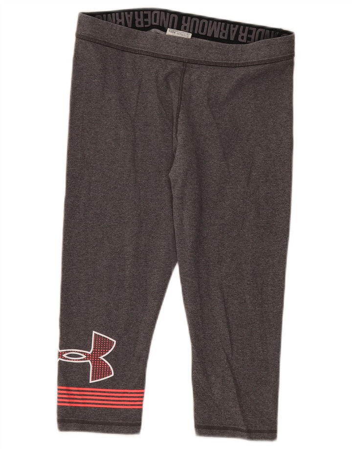Женские капри с рисунком Under Armour, хлопковый цвет, Великобритания 14, средний серый цвет