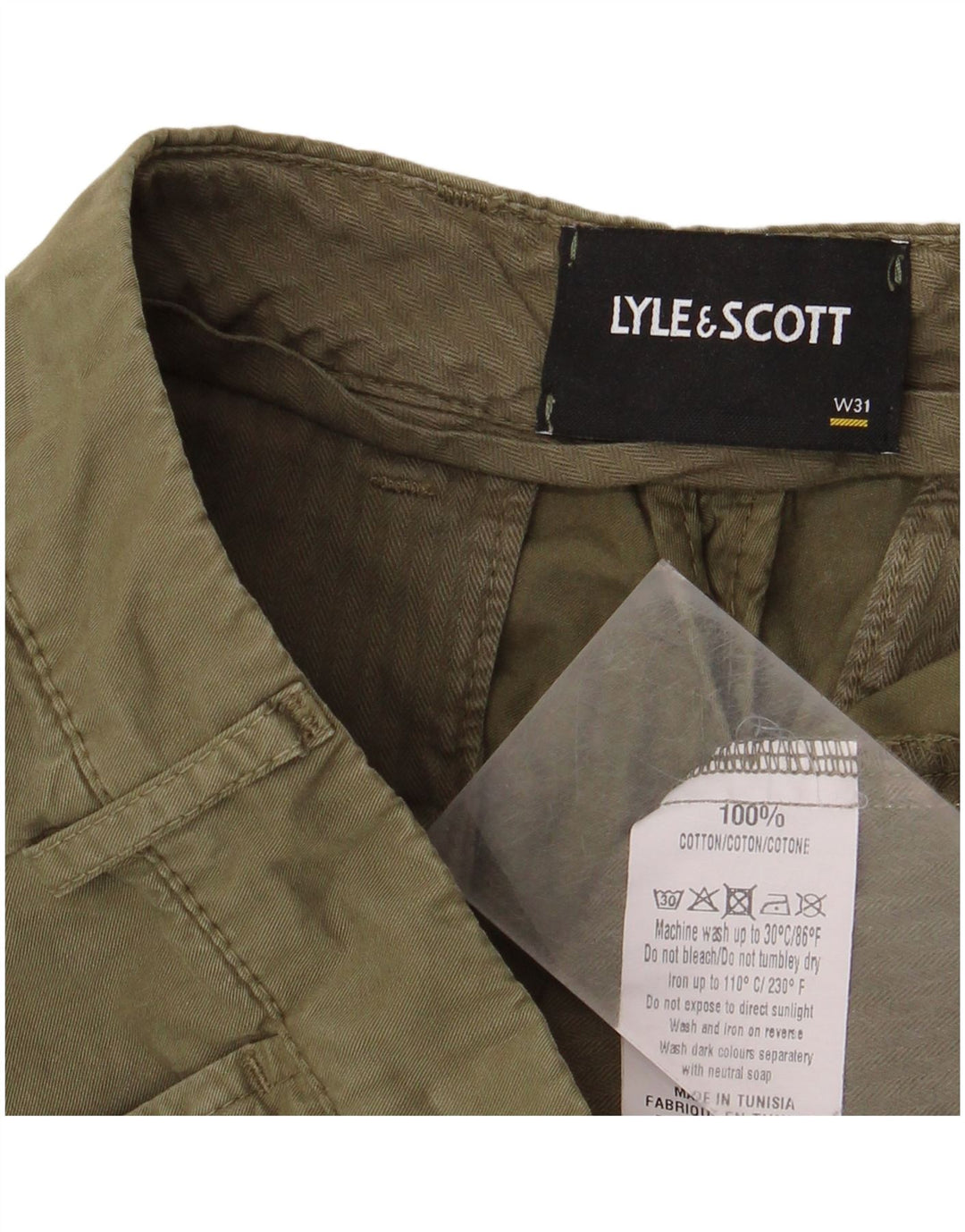 Мужские шорты чинос Lyle & Scott W31, средний цвет хаки, хлопок