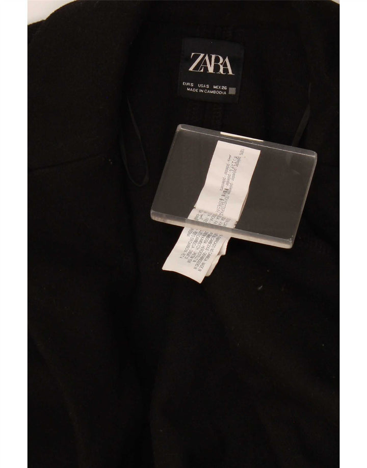 Женское пальто Zara UK 10, маленькое черное полиэстер