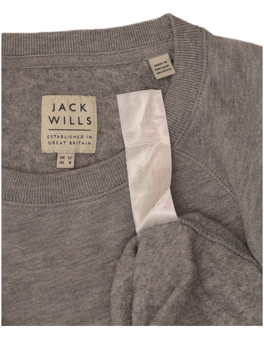 Женский свитер-свитшот Jack Wills UK 12, хлопковый средний серый цвет