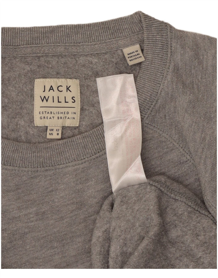 Женский свитер-свитшот Jack Wills UK 12, хлопковый средний серый цвет