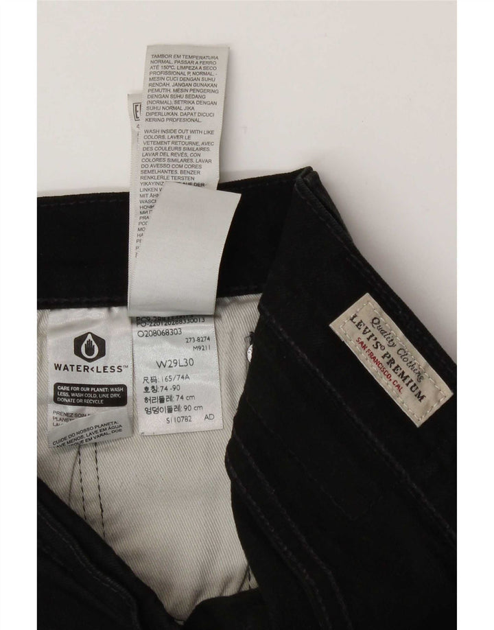 Мужские джинсы скинни Levi's W29 L30, черный хлопок