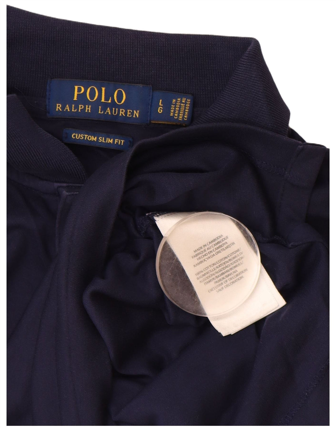 POLO RALPH LAUREN Мужская рубашка поло приталенного кроя на заказ, большая темно-синяя хлопковая рубашка
