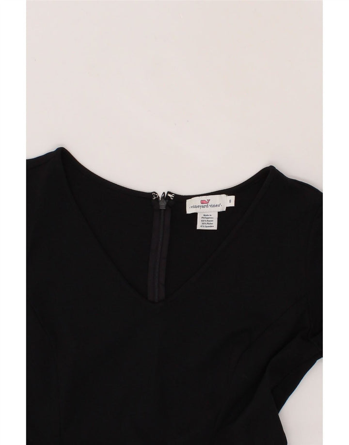 VINEYARD VINES Womens A-Line Dress US 6 Medium Black Rayon Vintage Vineyard Vines and Second-Hand Vineyard Vines from Messina Hembry 