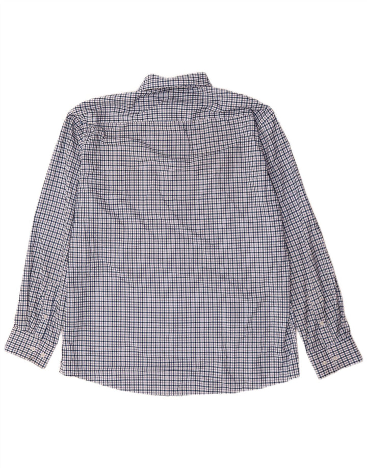 Мужская рубашка приталенного кроя Nautica, размер 17 1/2 XL, синяя клетка, полиэстер