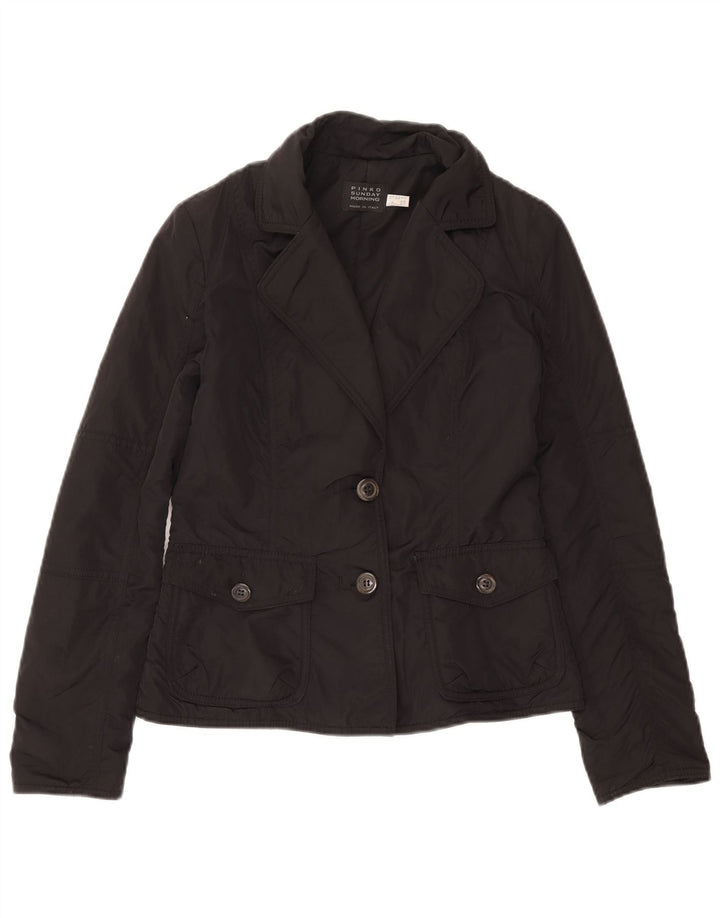 Pinko Женский пиджак на 2 пуговицах UK 8 Маленький Черный Полиамид