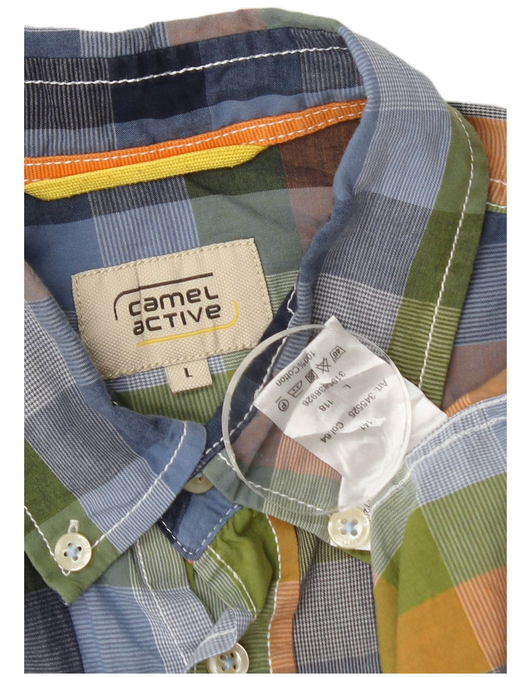 Мужская рубашка Camel Active с коротким рукавом, большая разноцветная клетка, хлопок