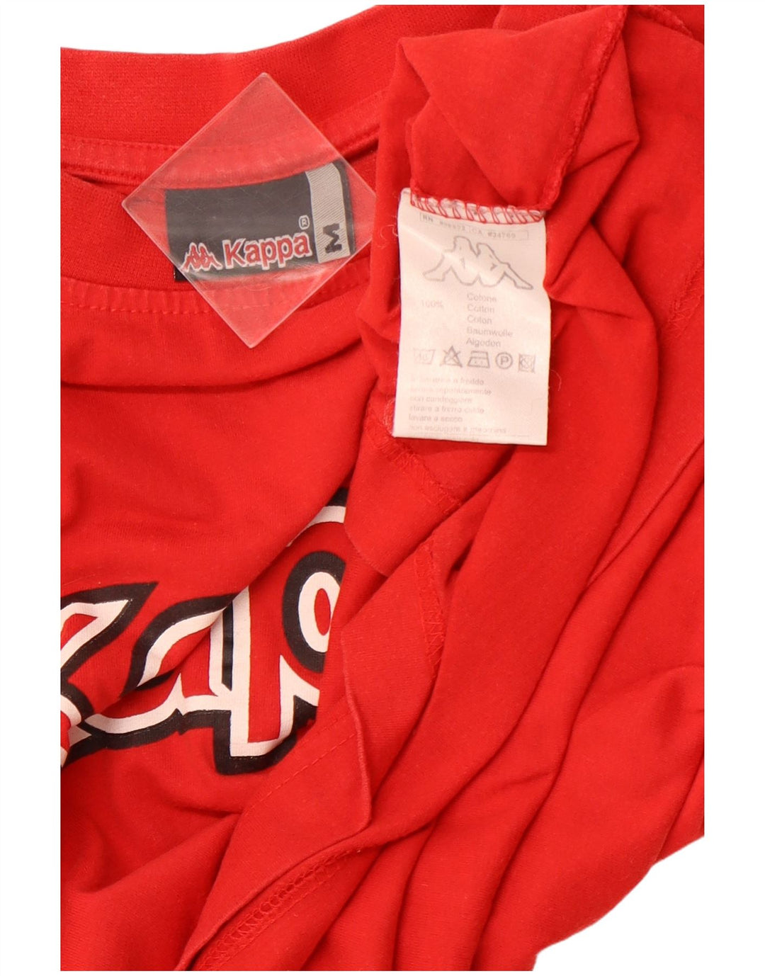KAPPA Мужская футболка с рисунком из хлопка среднего красного цвета
