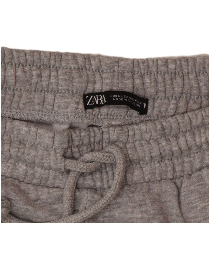 Женские спортивные брюки Zara UK 12, средний серый полиэстер с крапинками